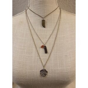 Retired Silpada Mix Master Necklace N3102 18-20" Sterling Silver, Agate, Brass